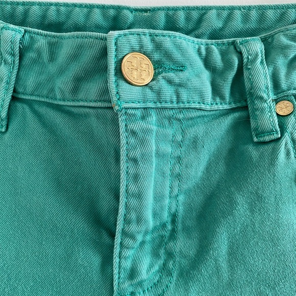 Tory Burch Green Alexa Cropped Skinny Jeans Size 28 - Picture 6 of 12